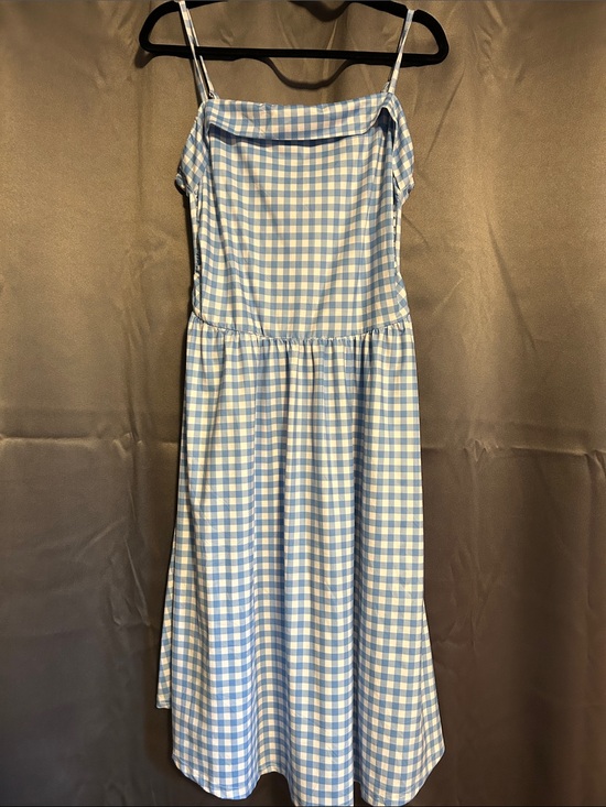 Cider Dresses & Skirts - Blue and White Gingham Spaghetti-Strap Women’s Dress